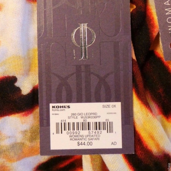 NWT Jennifer Lopez Cold-shoulder Dolman Top animal print romantic safari - Picture 7 of 8